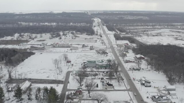 Small county town and beautiful landscape horizon in America