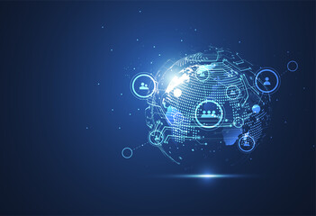 Global network connection. World map point and line composition concept of global business. Vector Illustration