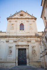 Fototapeta na wymiar Lecce Puglia Italy baroque tribunal facade