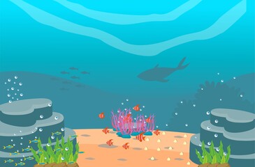 underwater background with fishes