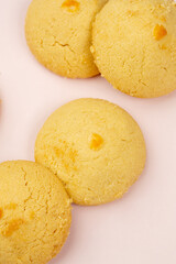 Butter cookies in studio on white background