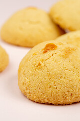 Butter cookies in studio on white background