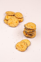 Butter cookies in studio on white background