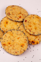 Butter cookies in studio on white background