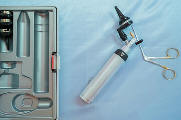 Equipment for specialist of ear, throat and nose ENT for detecting disorders of the patient