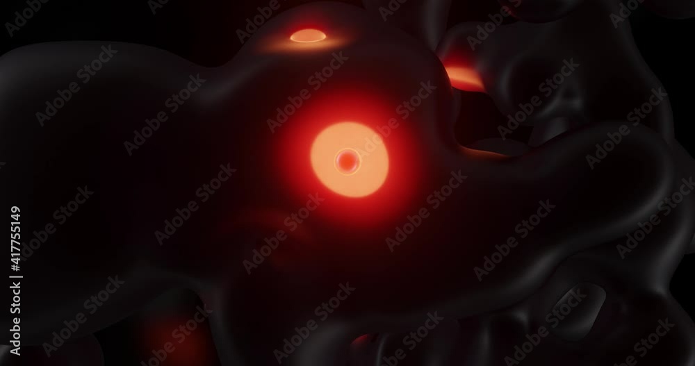 Poster abstract dark background with glowing red lights 4k loop