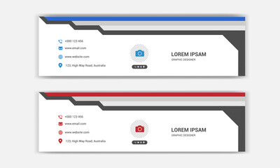 Email signature template design. Corporate mail business email signature banner