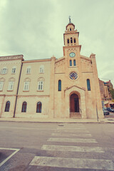 View at The church and monastery of St. Frane in Split. Historic church in the touristic city.