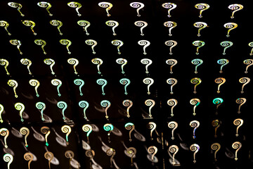 Abstract question mark wall on dark background, Question mark symbol with nature pattern on black background, abstract icon background