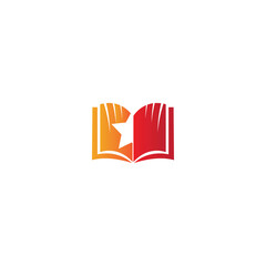 simple cool book icon vector logo