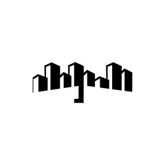 simple urban building vector logo