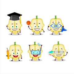 School student of slice of patisson cartoon character with various expressions