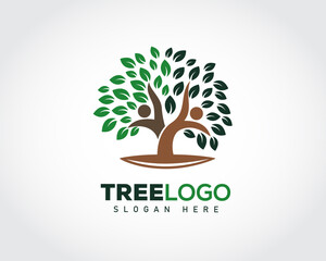 Obraz premium human tree logo symbol illustration inspiration