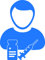 Corona virus vaccine icon, give corona virus vaccine, take vaccine icon
