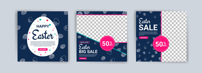 Easter Sunday - International. Social media post templates for digital marketing and sales promotion on Easter Sunday - International. holiday sales promotion ads.