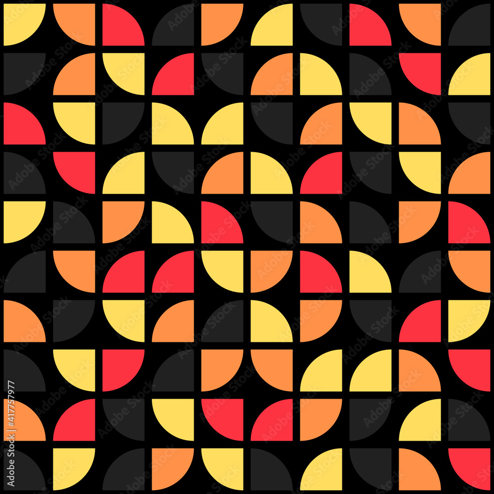 Poster Abstract Quarters Pattern. Vector Abstract Pink Yellow Quarters Pattern.
