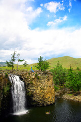 Fototapeta premium Orkhon Falls is one of the best sights in central Mongolia.