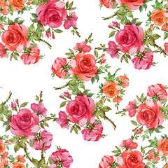  seamless pattern of red roses
