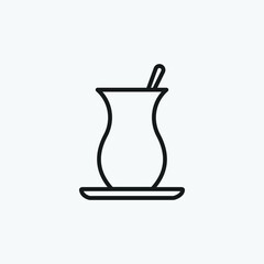 Tea cup vector icon for graphic and web design on gray background