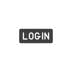 Login button vector icon. filled flat sign for mobile concept and web design. Account login glyph icon. Symbol, logo illustration. Vector graphics