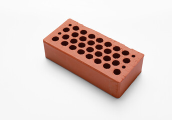 Brown brick on white background
