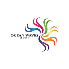 Water wave icon vector