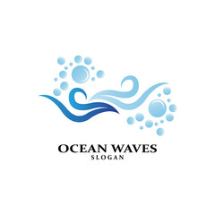 Water wave icon vector