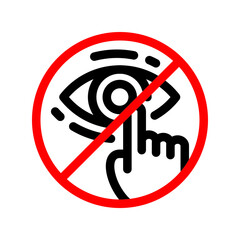 don't touch eye outline icon modern illustration.