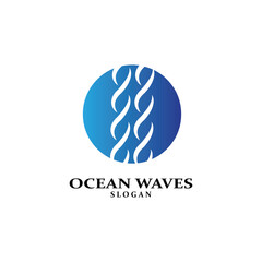 Water wave icon vector