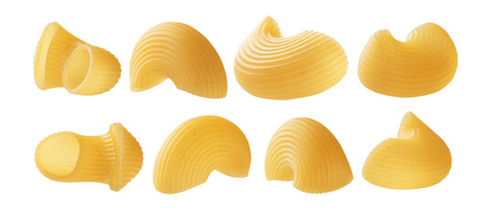 A set of Italian pasta. Isolated on a white background