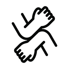 Elbow handshake outline icon modern illustration.