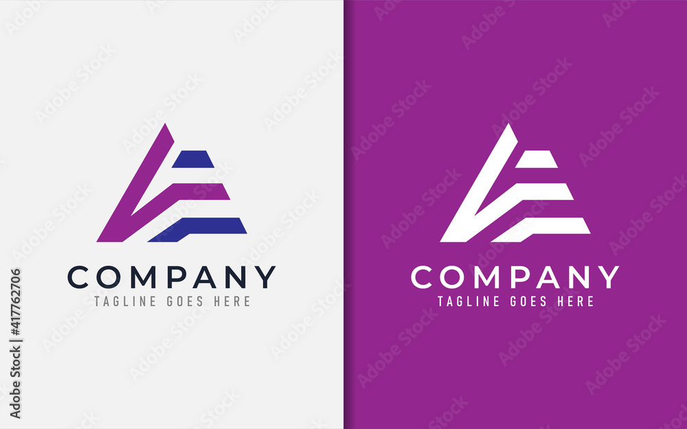 Poster abstract initial letter a with two tones color concept logo design. modern triangle symbol logo conc