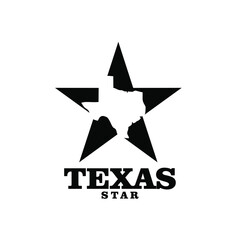 texas map star logo icon design