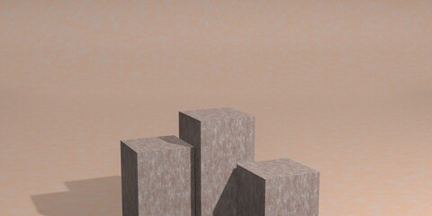 Empty podium for display product. 3D rendering.
