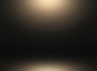 Shimmer dust into illuminated black empty room 3d background.