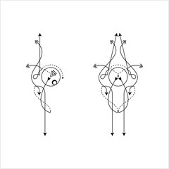 Line Dot Tattoo, Minimal Style Modern Tattoo