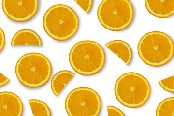 Fototapeta na wymiar oranges on a white background. orange cut close up