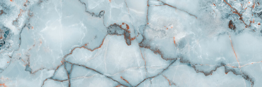 Marble granite aqua blue panorama background wall surface pattern, close up blue surface texture of elegance stone used for background. emperador marbel slab, onyx marble texture and luxury granit.