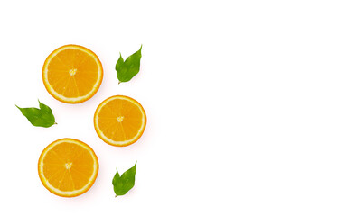 orange. oranges on a white background. orange cut