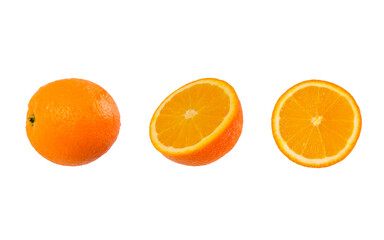 orange. oranges on a white background. orange cut