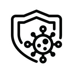 virus protection outline icon modern illustration.