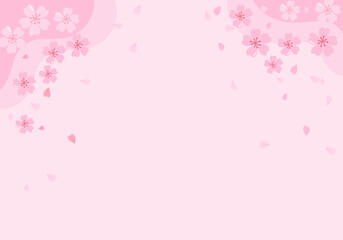 Pink Sakura flowers on a pink background vector illustration.