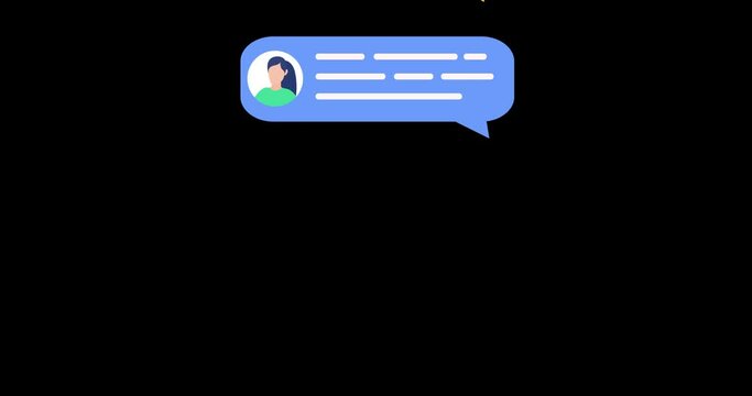 online chatting or dialog. Chat, speech bubble icon animation loop animation, send messages, text conversation, chat bubbles. 4K,HD,SD resolution