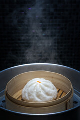 Chinese steamed meat bun in a hot oven is ready to serve and eat.