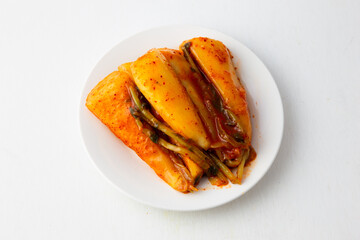 Korean Young Radish Kimchi which is called Yeolmu Kimchi