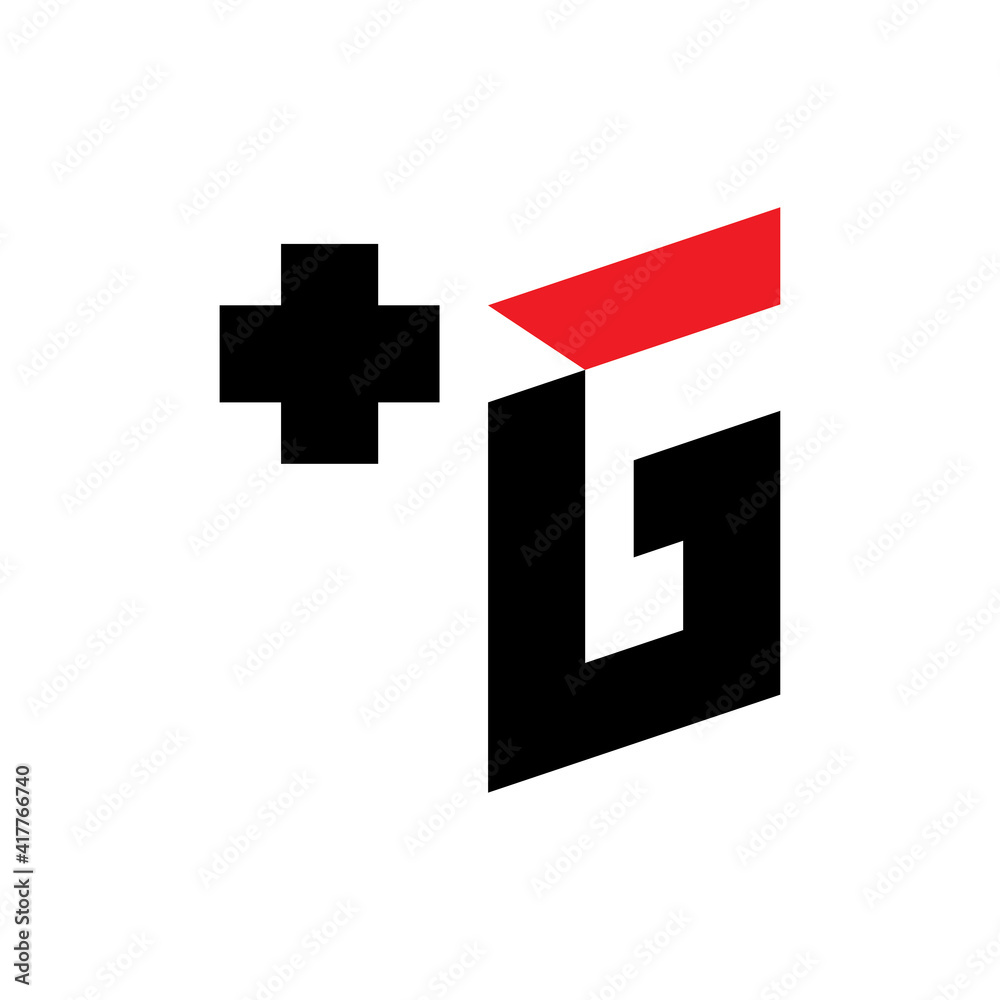 Wall mural G Plus logo design vector