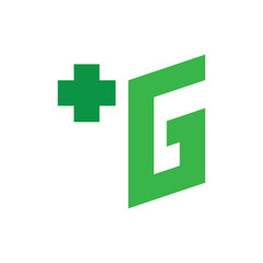 Obraz premium G Plus logo design vector