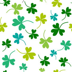 Seamless Shamrock background. St Patrick day vector.