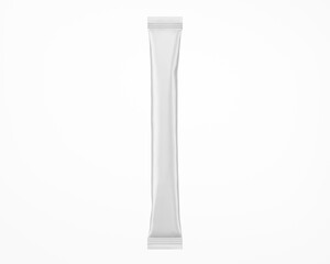 White Matte Stick Sachet Mockup - 3D Illustration Isolated on White, Top View