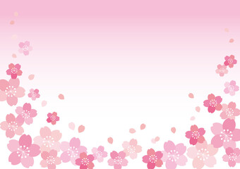 和風 桜 POP チラシ フレーム 背景 ベクター 14